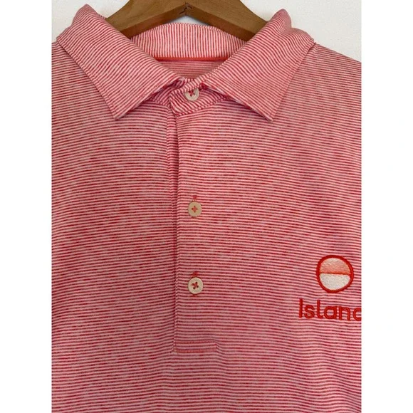 Johnnie-O Striped Green/Red Golf Polos Sea Island Logo Set of 2 Casual Sz XL - Picture 4 of 13